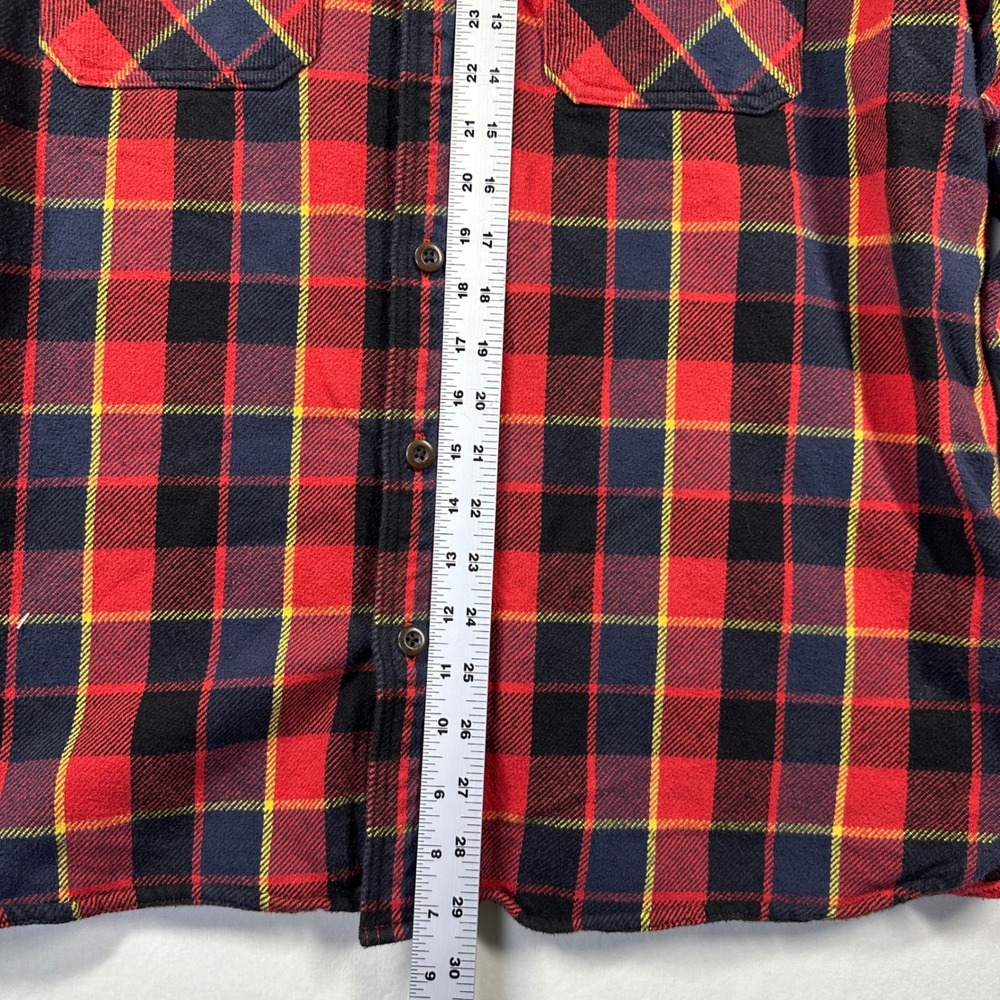 American Eagle Buffalo Plaid Flannel Shirt XL-XXL Lumberjack Bright Shacket Red - Picture 7 of 9